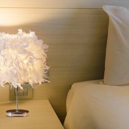 Weiße zylindrische Nachttischlampe – Moderne Einzelleuchte