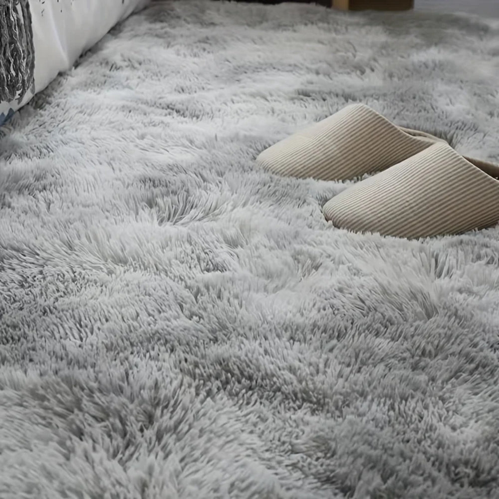Langhaariger Winter Teppich – Gemusterte Matte für Wohnzimmer und Schlafzimmer