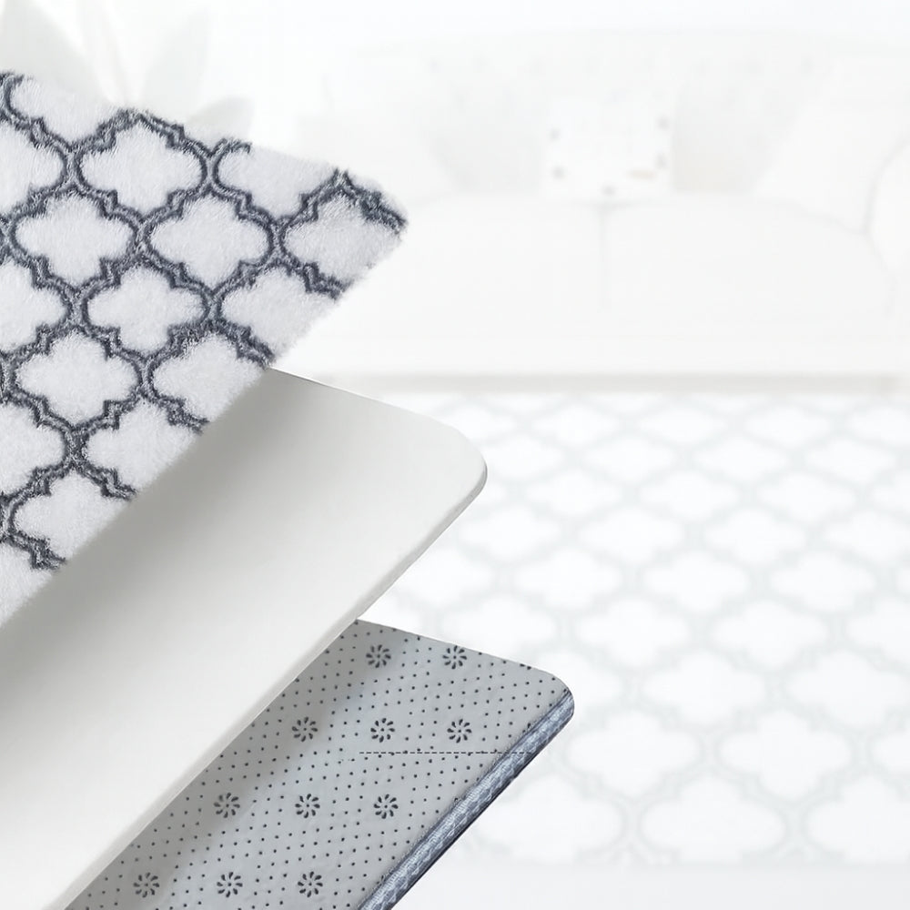 Langhaariger Winter Teppich – Gemusterte Matte für Wohnzimmer und Schlafzimmer