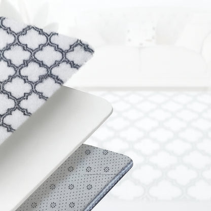 Langhaariger Winter Teppich – Gemusterte Matte für Wohnzimmer und Schlafzimmer