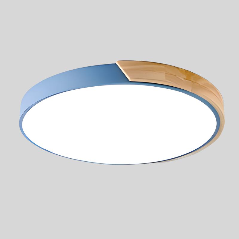 Kreisförmige LED Deckenleuchte aus Holz für Schlafzimmer und Wohnzimmer