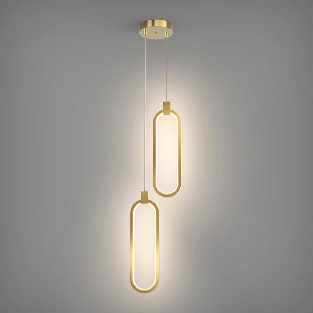 Zeitgenössische Hängelampe - Sanftes Leuchten im Gold-Halo-Stil