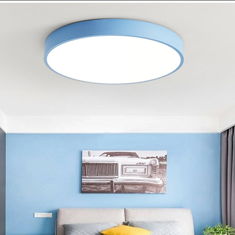 Kreisförmige LED Deckenleuchte aus Holz für Schlafzimmer und Wohnzimmer