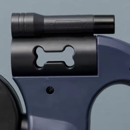 Zwei-Hunde-Gehleine - 360° drehbar und versenkbar mit Abfallbeutelhalter